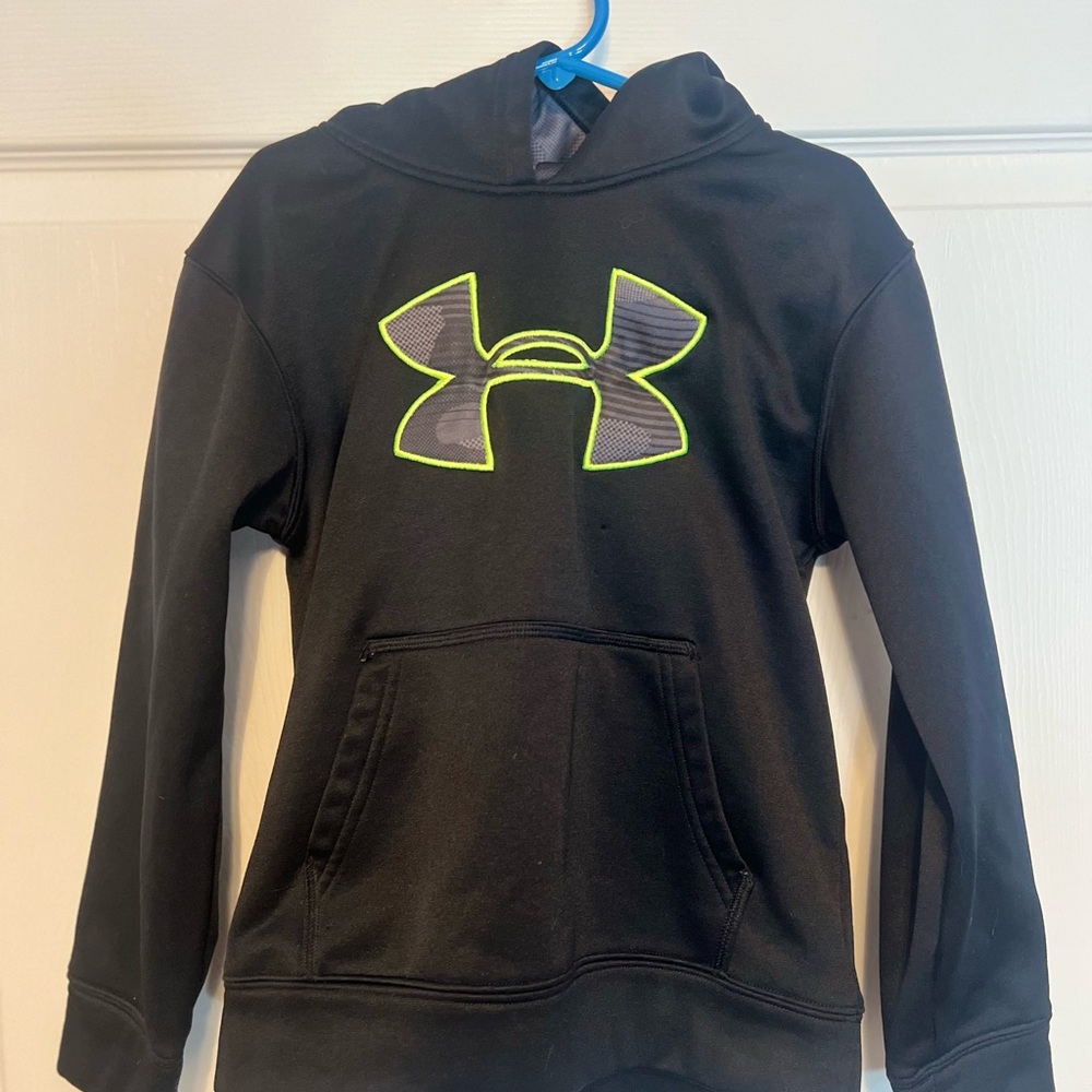 Under Armour Kids Black Hoodie with Neon Logo